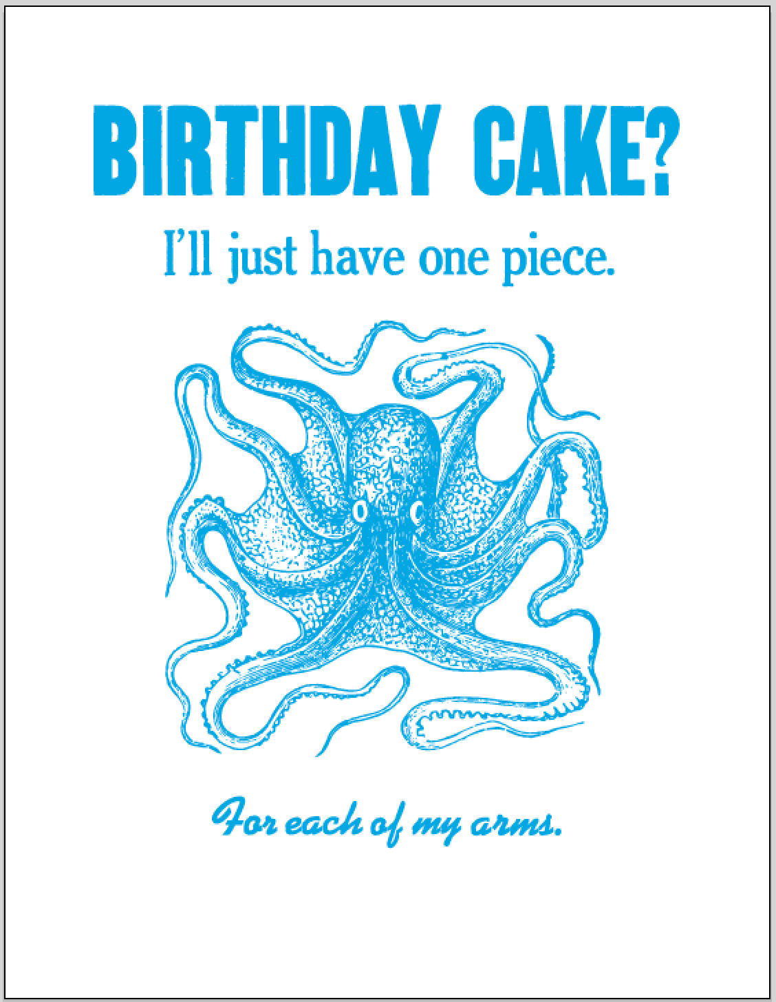 birthday cake octopus